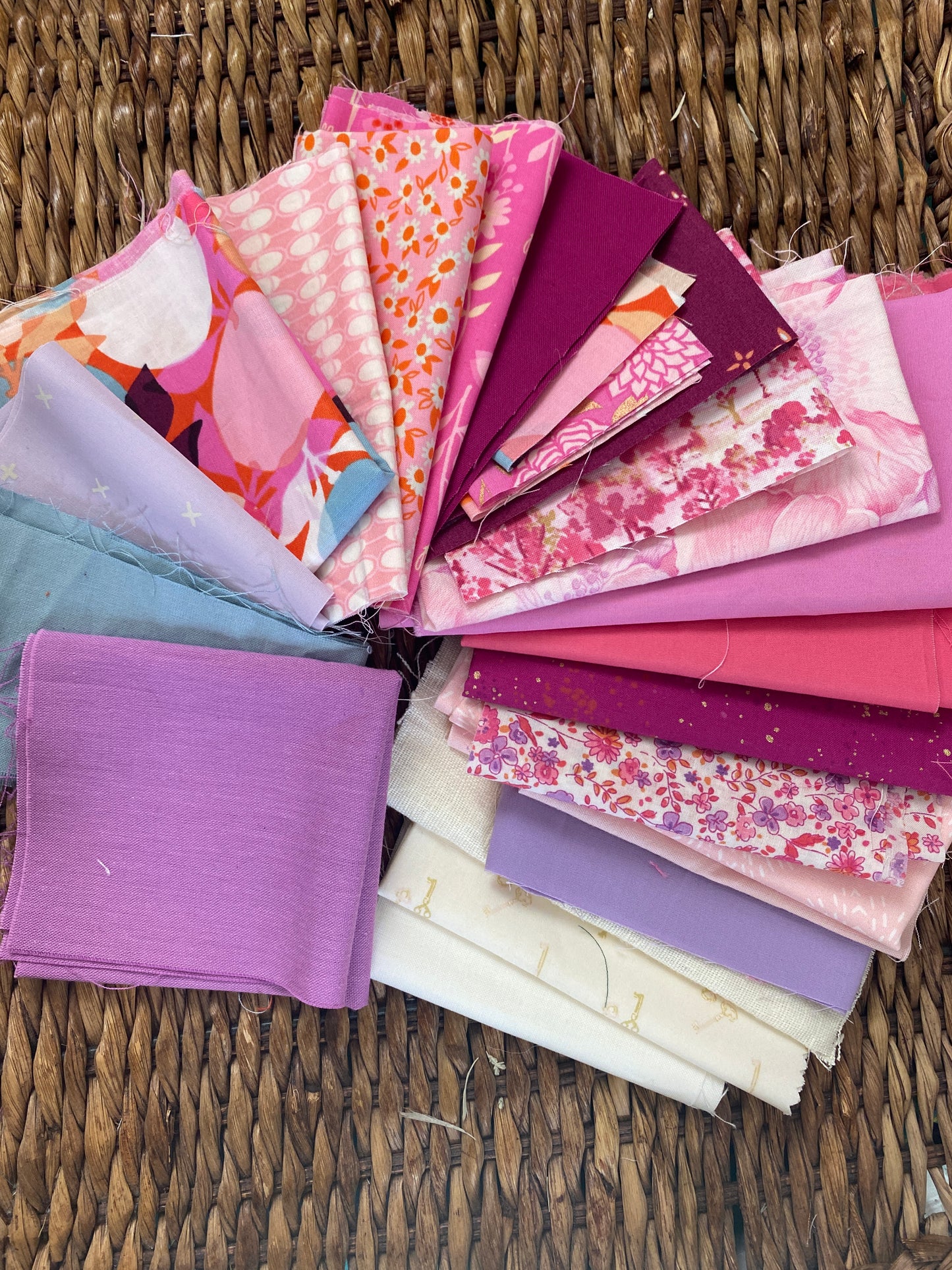 Pink/Purple Curated Scrap Fabric Bundle