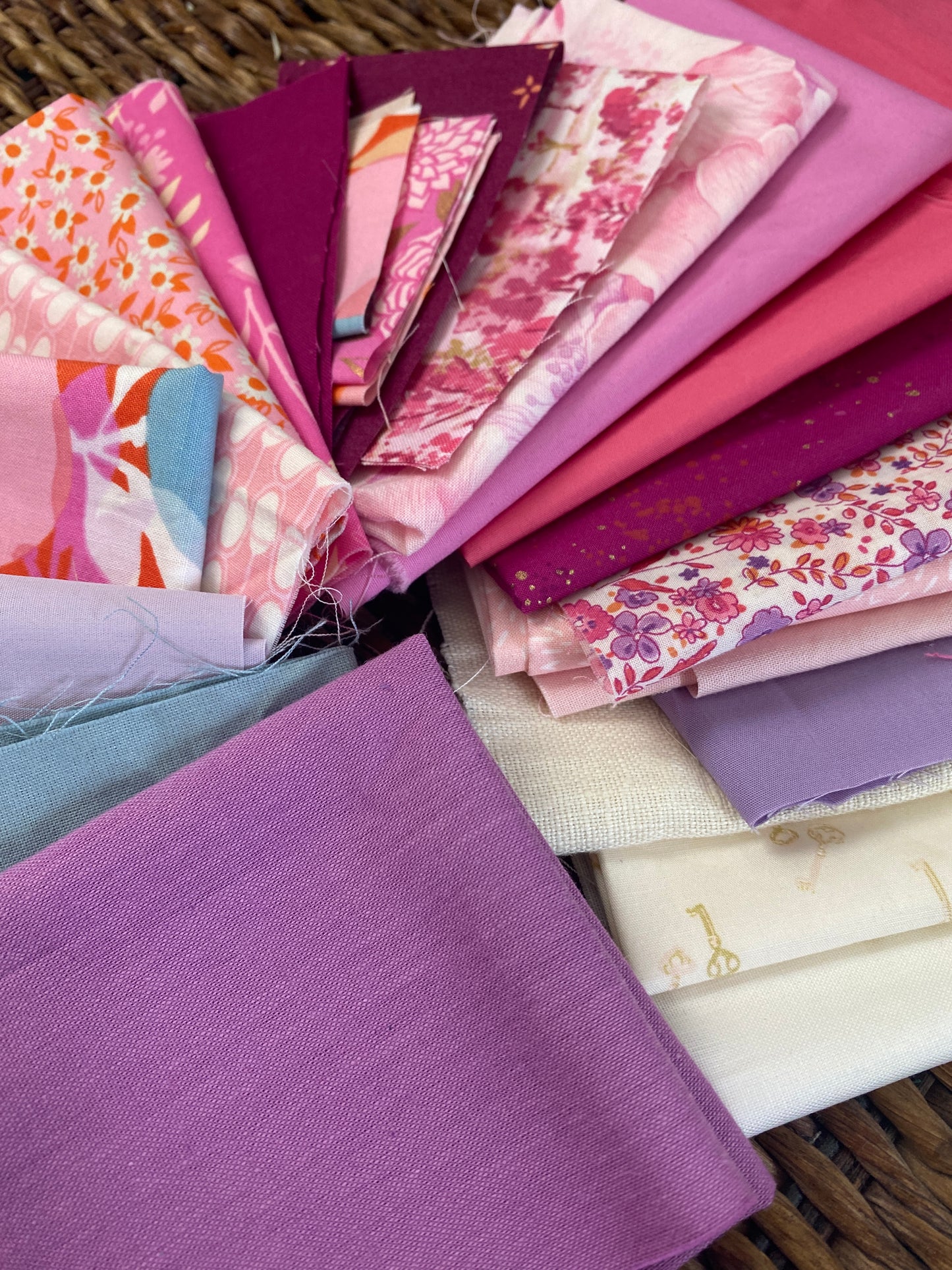Pink/Purple Curated Scrap Fabric Bundle