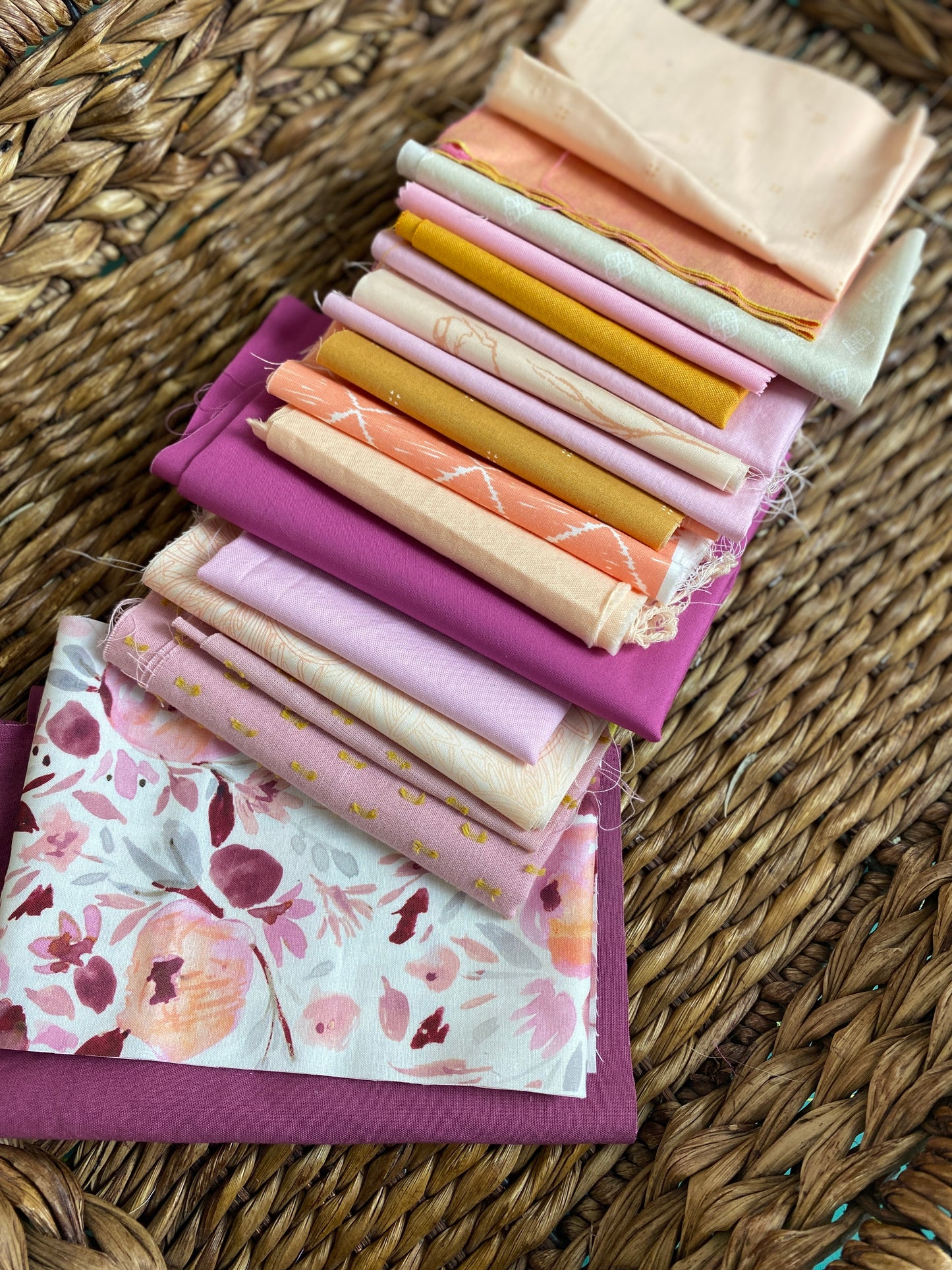 Small Curated Scrap Bag -Pinks/Peach/Purple