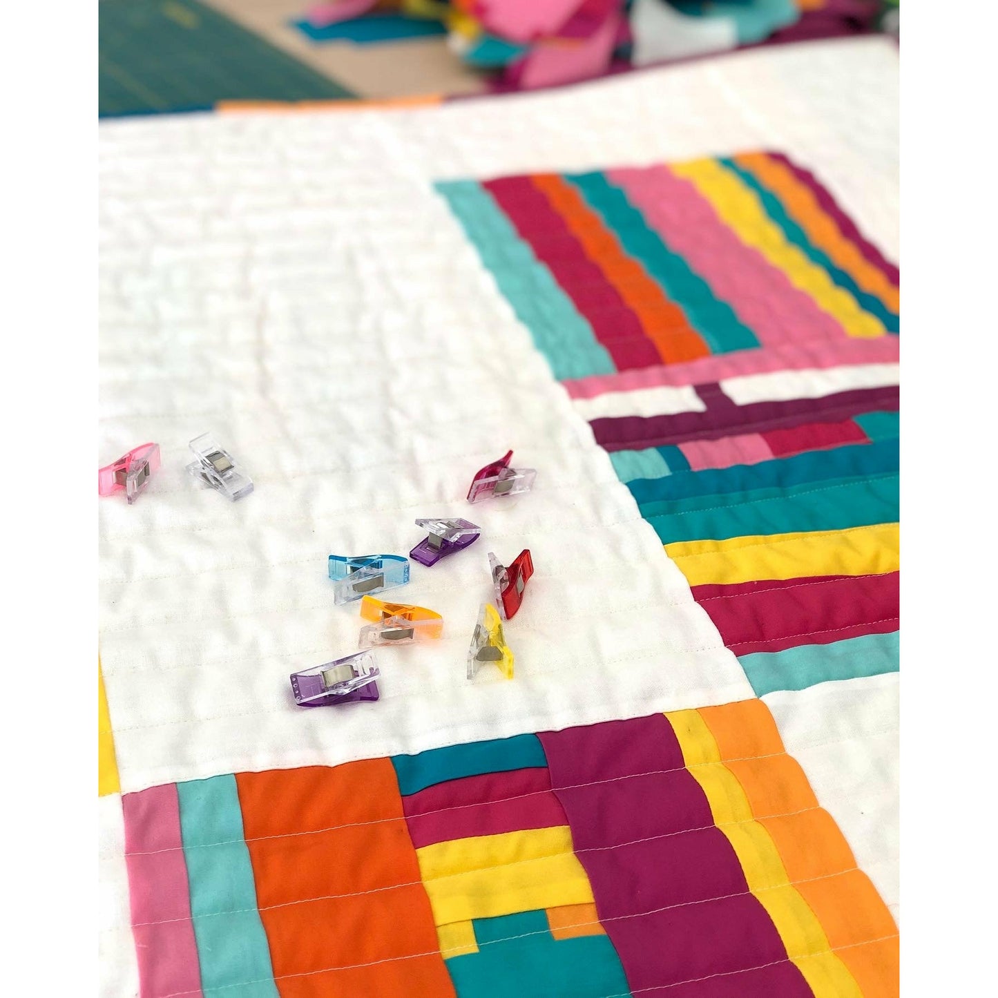 Baby/Crib Small Lap Quilt- Modern, Improv, Handmade, One of a Kind