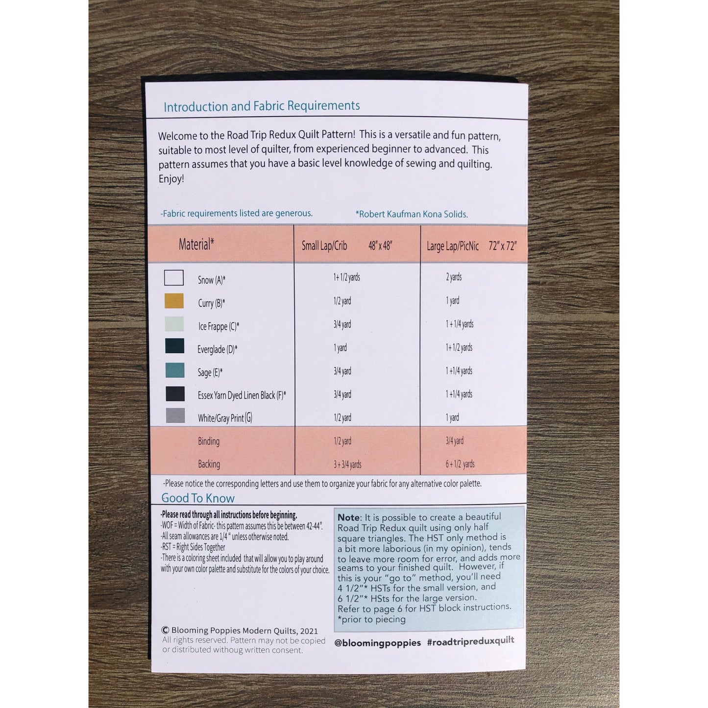 Road Trip Redux Paper Pattern Booklets