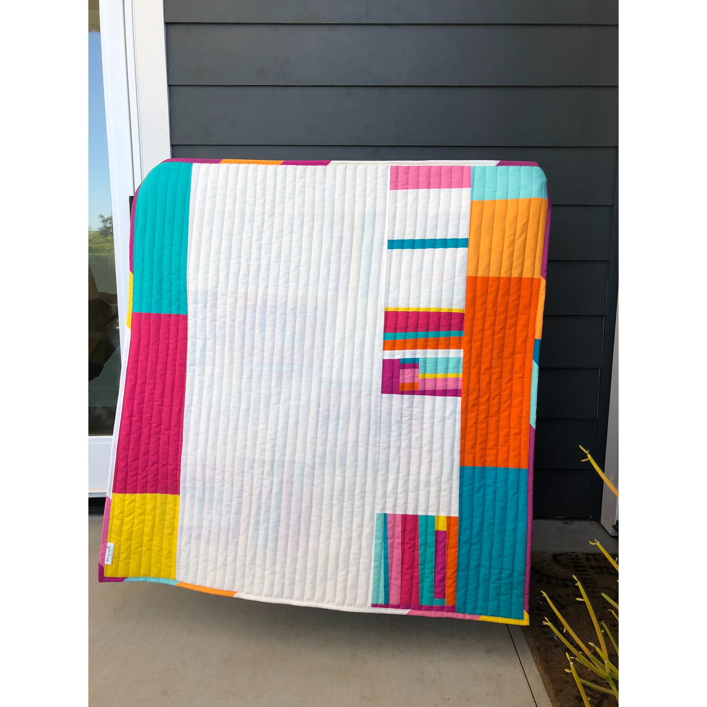 Baby/Crib Small Lap Quilt- Modern, Improv, Handmade, One of a Kind