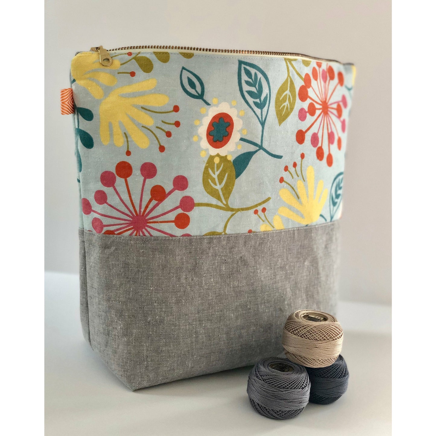 Project Bag, Knitting Bag, Multi Purpose, Large Size with YKK Metal Zipper- THE SOPHIA