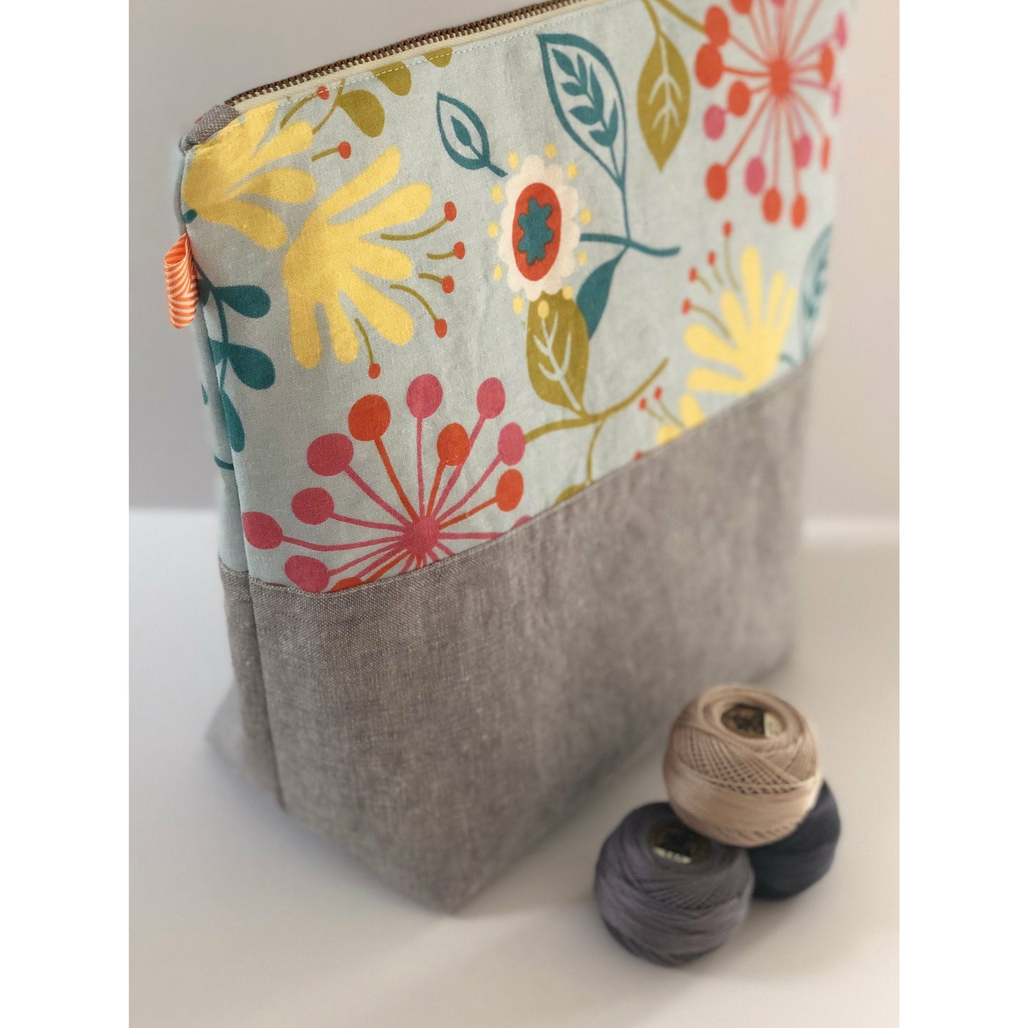 Project Bag, Knitting Bag, Multi Purpose, Large Size with YKK Metal Zipper- THE SOPHIA