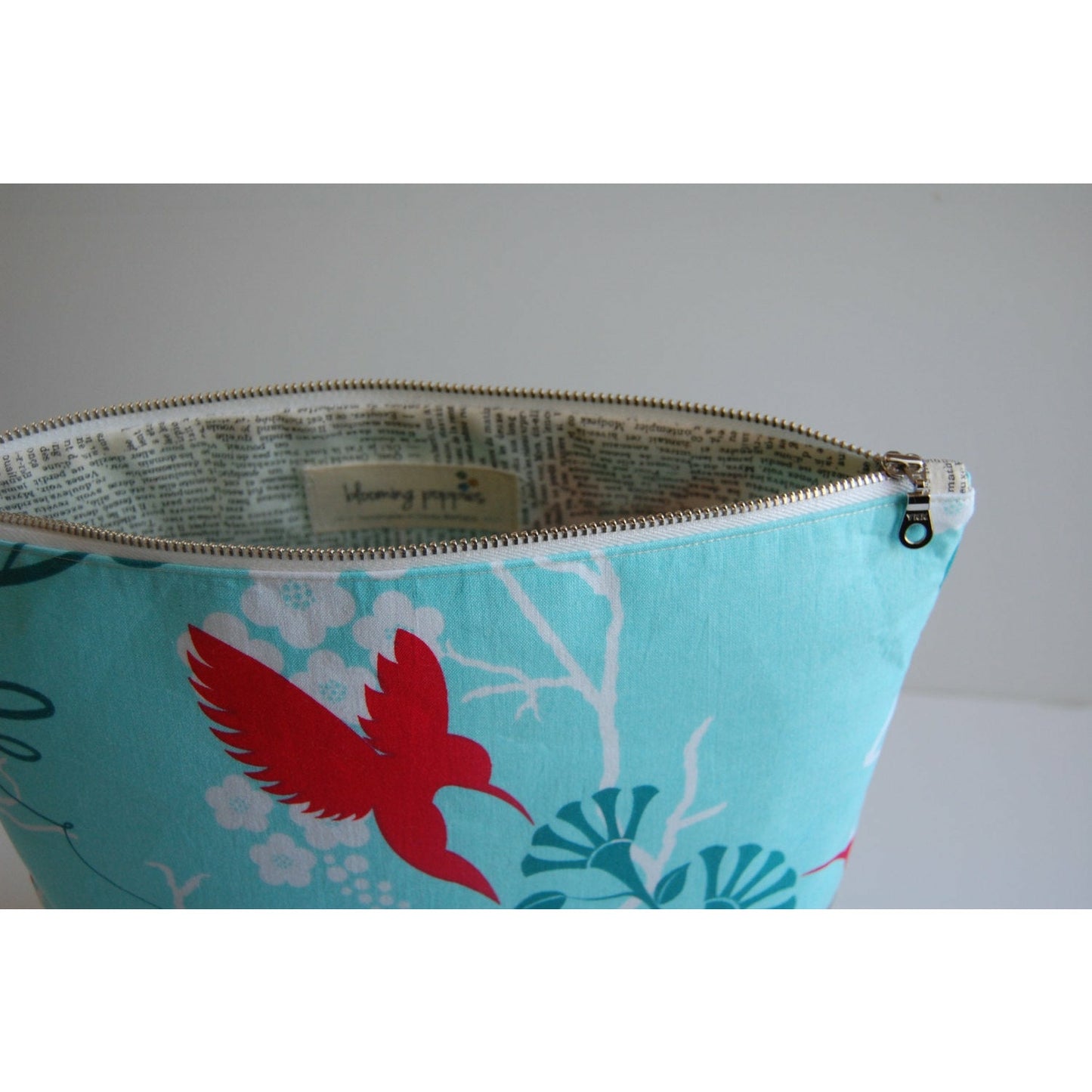 Project Bag, Knitting Bag, Large Size with Removable Wristlet Strap and YKK Metal Zipper- THE SOPHIA