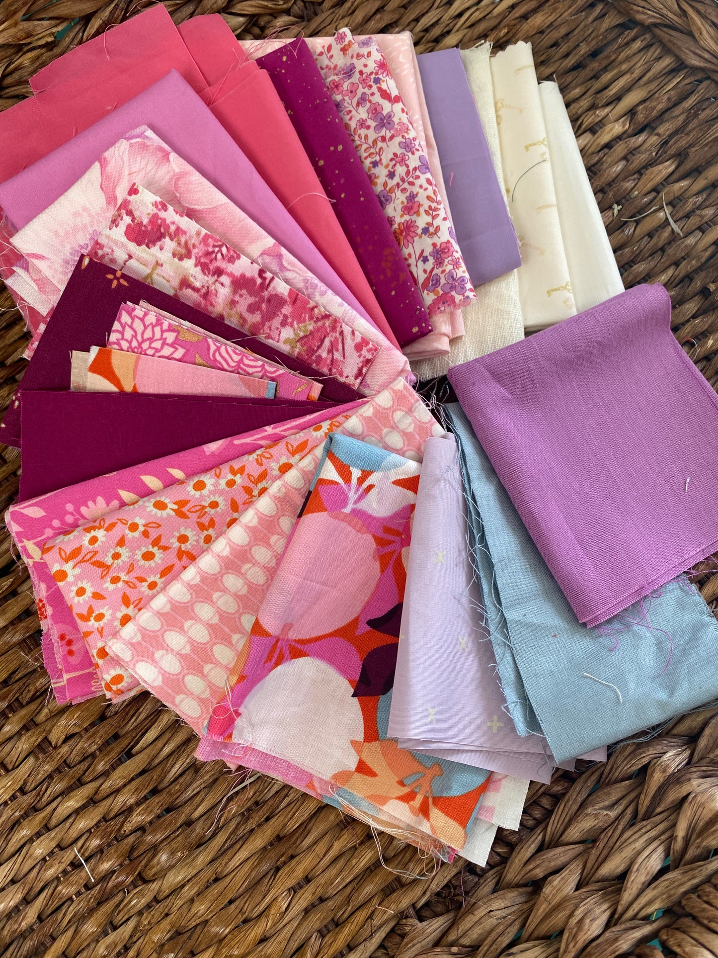 Pink/Purple Curated Scrap Fabric Bundle