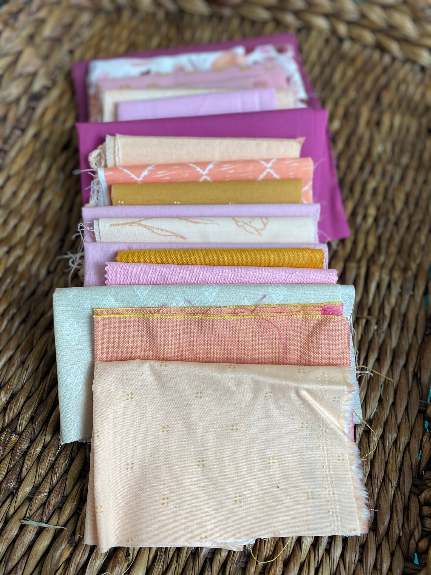 Small Curated Scrap Bag -Pinks/Peach/Purple
