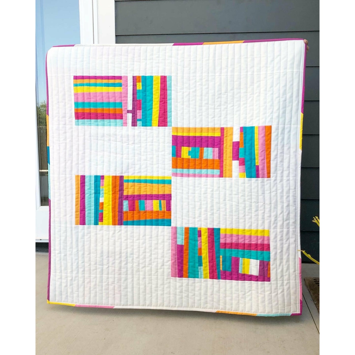 Baby/Crib Small Lap Quilt- Modern, Improv, Handmade, One of a Kind