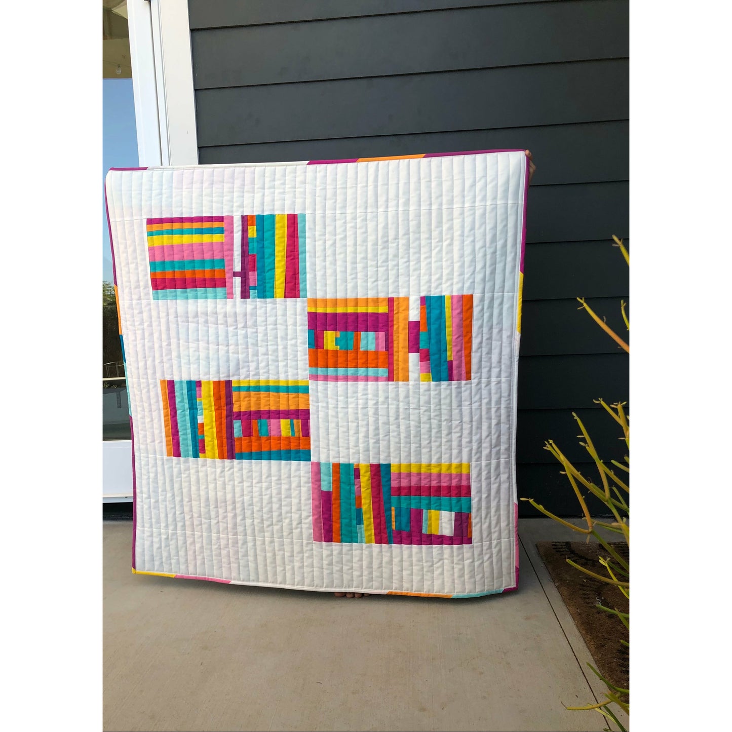 Baby/Crib Small Lap Quilt- Modern, Improv, Handmade, One of a Kind