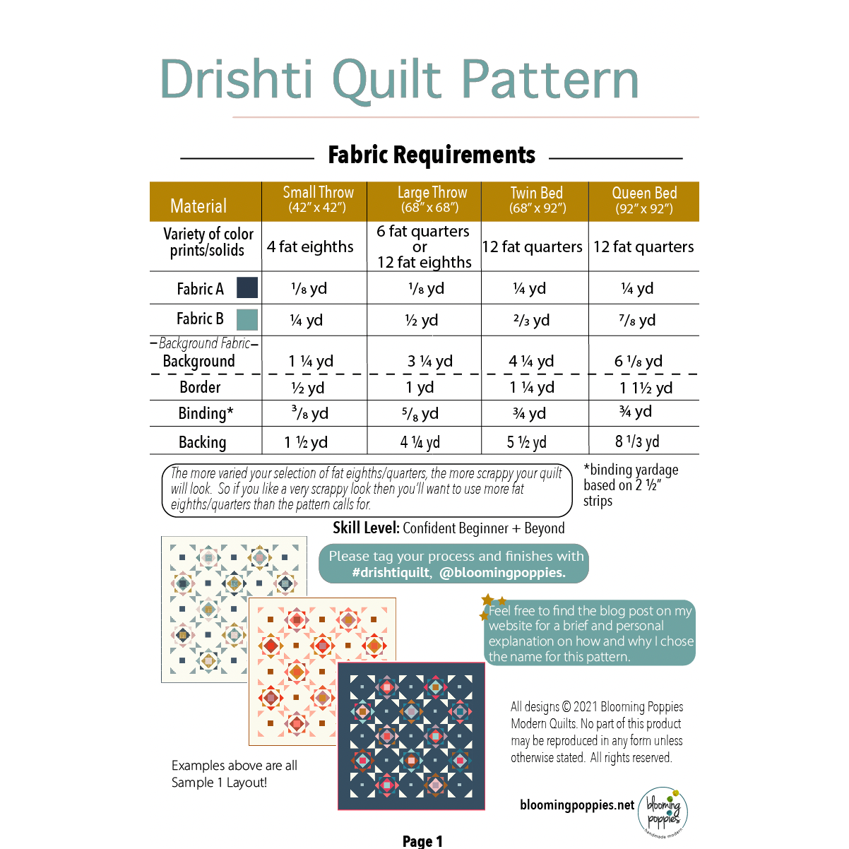 Drishti Quilt Pattern