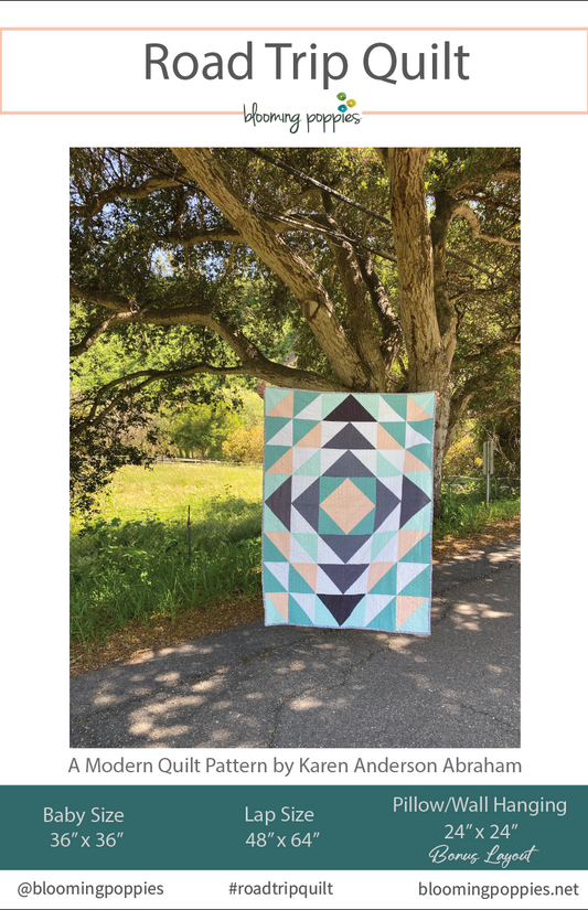 Road Trip Quilt Pattern - New and Improved with a BONUS throw pillow size!