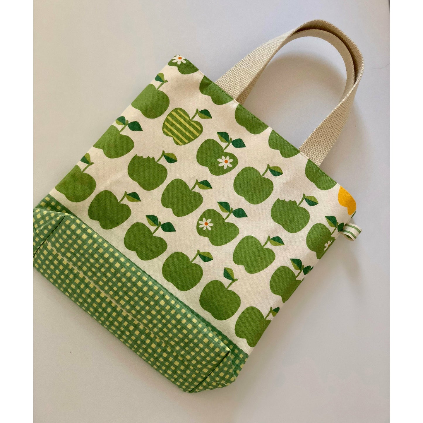 Small,  handmade, fully lined tote bag with high end designer Japanese fabric and convenient glasses storage loop-THE RUTHIE