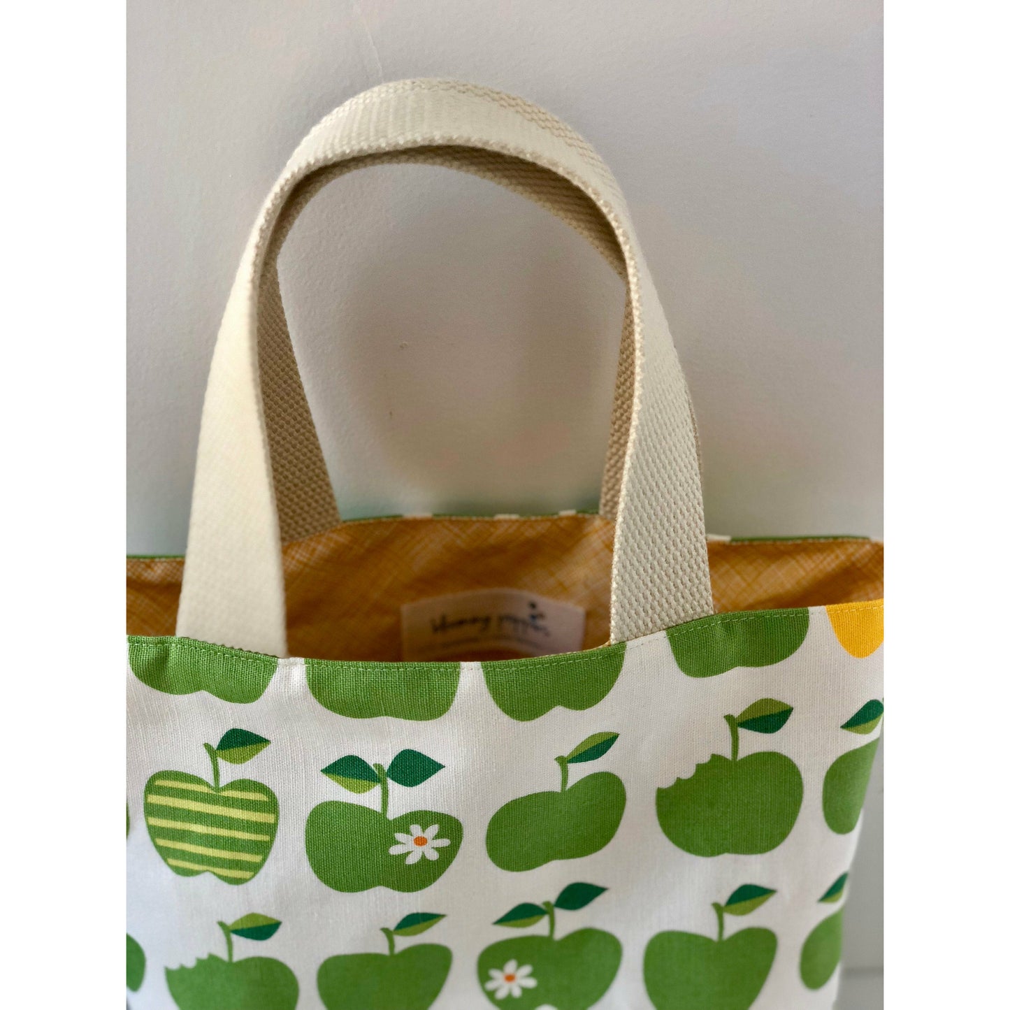 Small,  handmade, fully lined tote bag with high end designer Japanese fabric and convenient glasses storage loop-THE RUTHIE