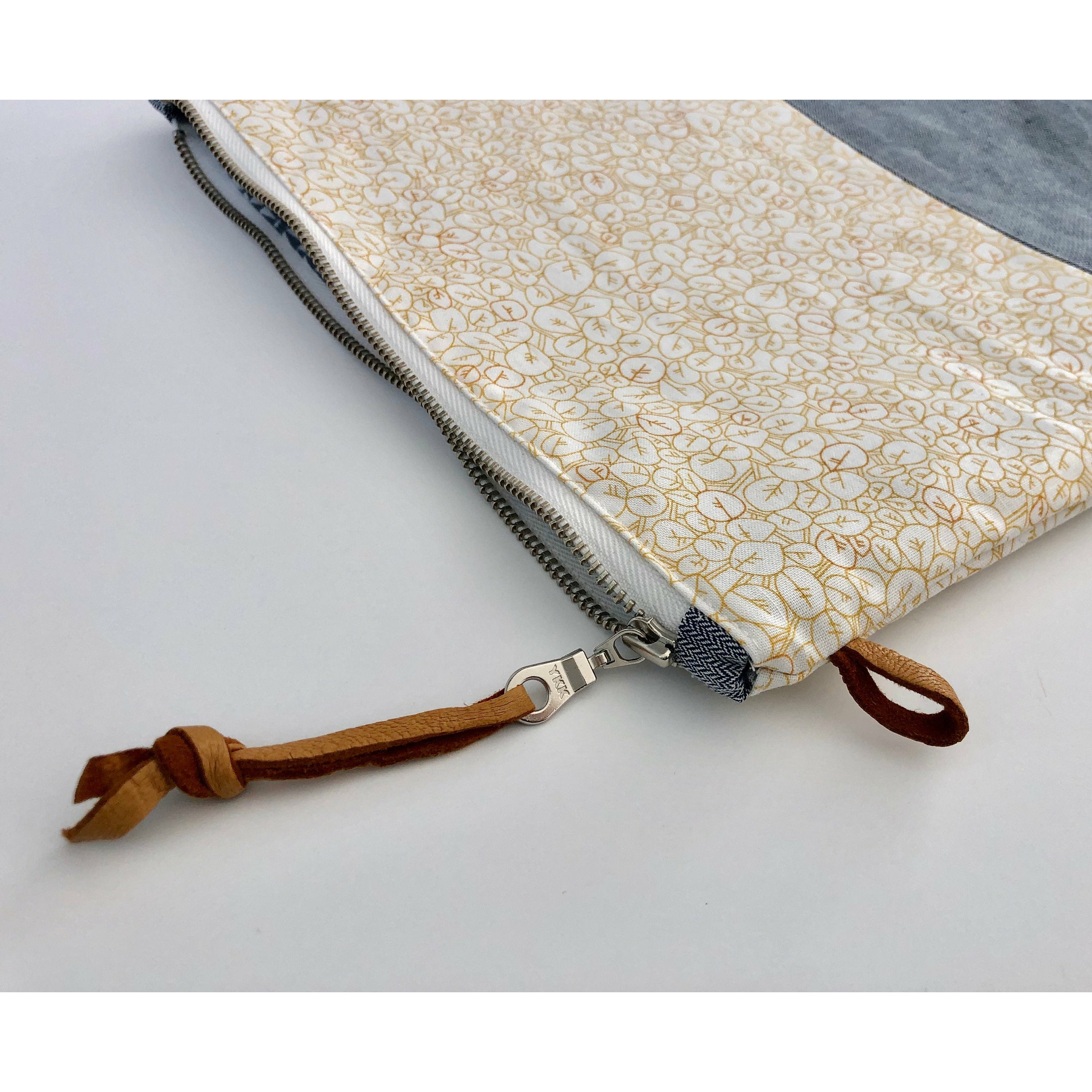 Handmade Modern Foldover Clutch Purse The Amelia with Leather Trim and Designer Fabrics