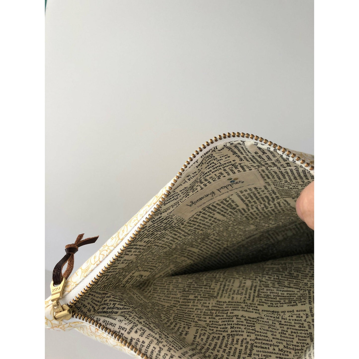 Handmade Modern Foldover Clutch Purse- The Amelia, with Leather Trim and Designer Fabrics