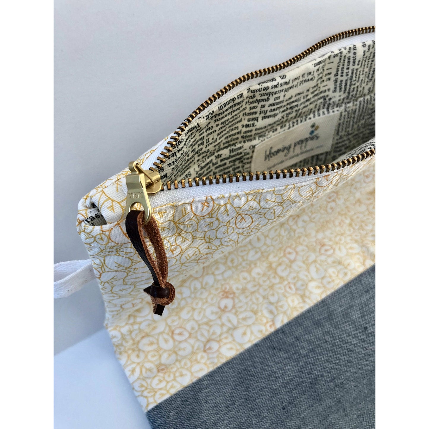 Handmade Modern Foldover Clutch Purse- The Amelia, with Leather Trim and Designer Fabrics