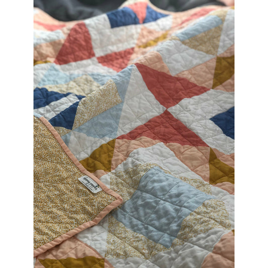 Modern Handmade Small Lap/Crib Quilt 100% Cotton 48 x 48"