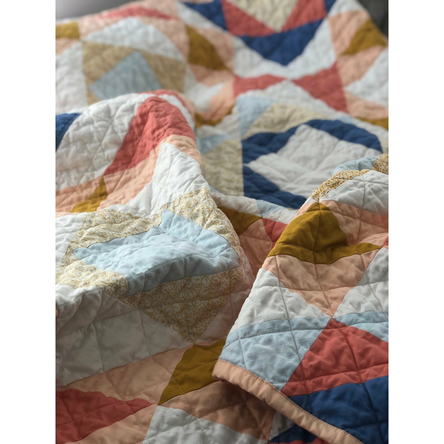 Modern Handmade Small Lap/Crib Quilt 100% Cotton 48 x 48"