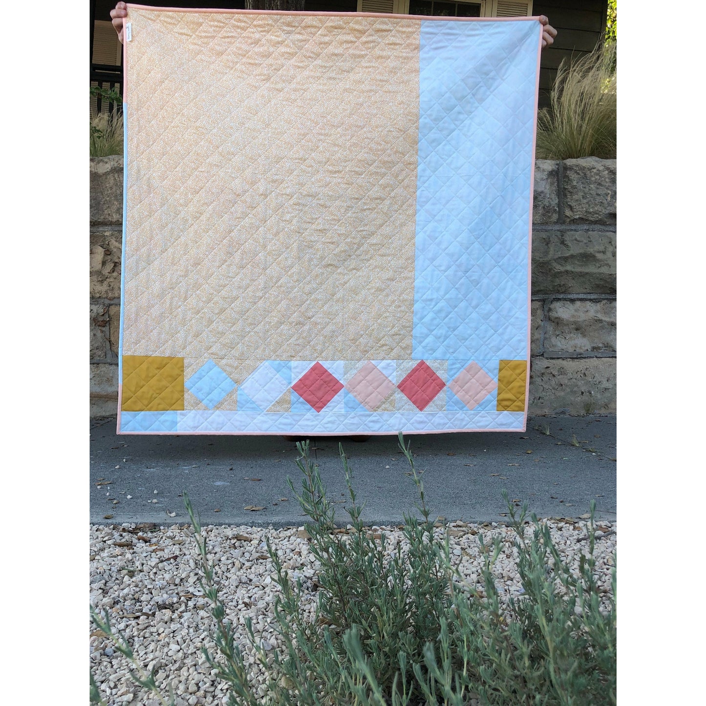 Modern Handmade Small Lap/Crib Quilt 100% Cotton 48 x 48"