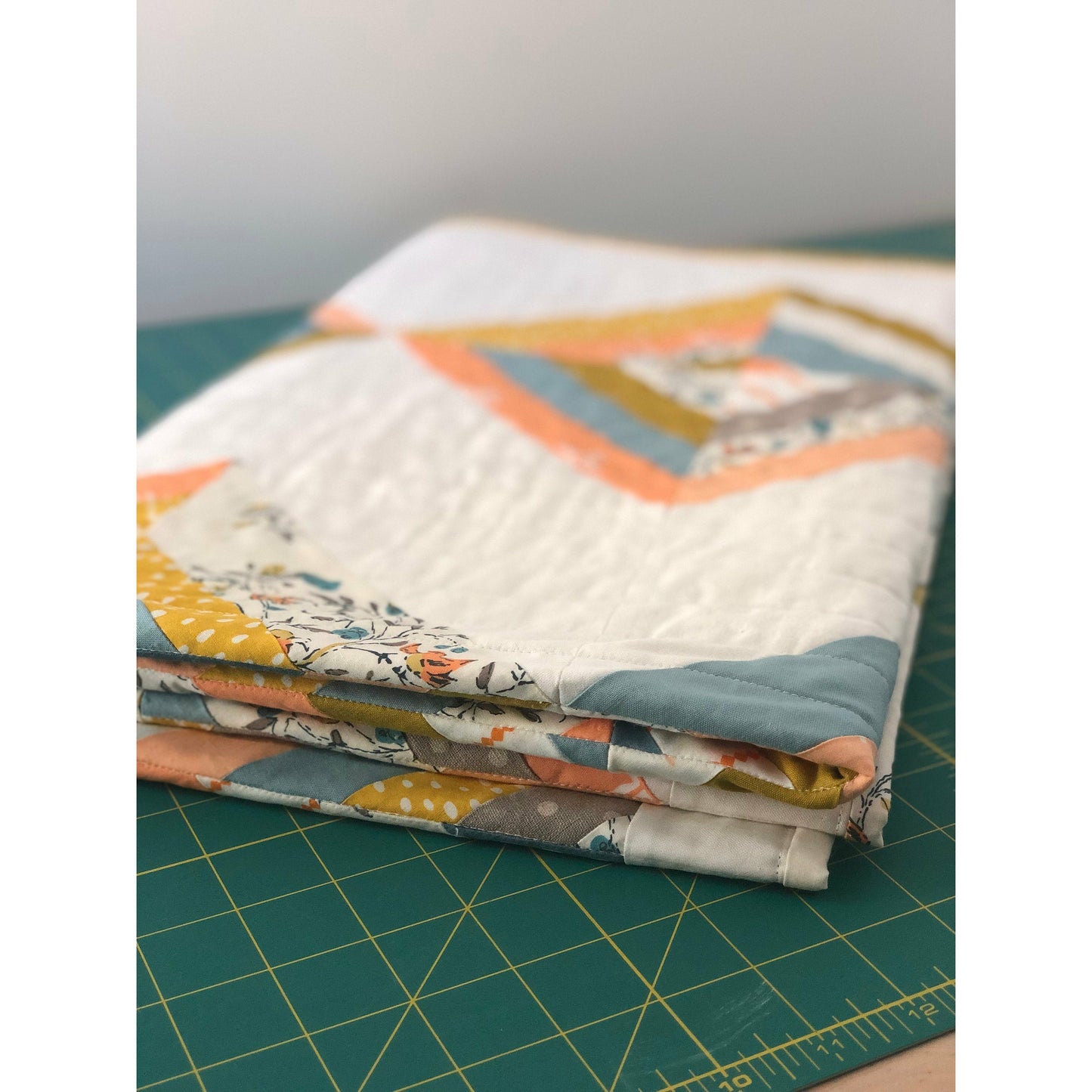 Modern Handmade Crib Quilt- 100% Cotton  The Bodhi Quilt