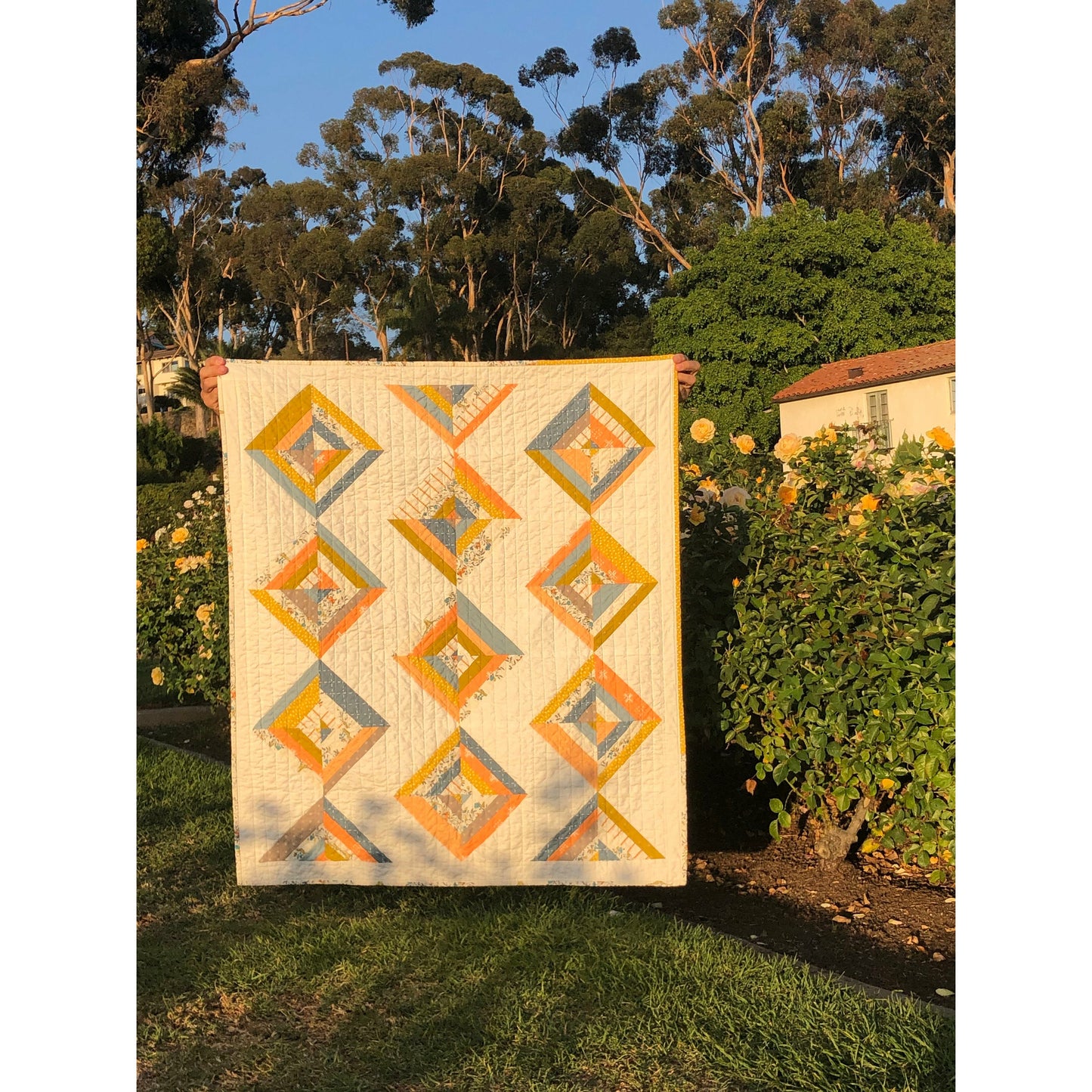 Modern Handmade Crib Quilt- 100% Cotton  The Bodhi Quilt