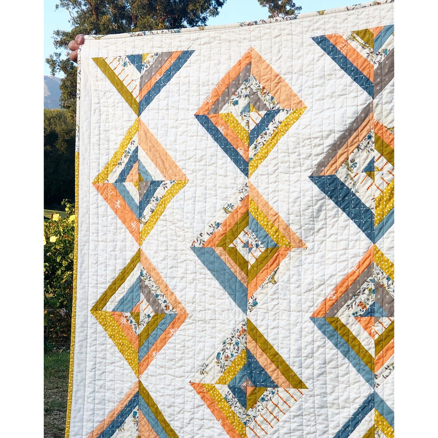 Modern Handmade Crib Quilt- 100% Cotton  The Bodhi Quilt