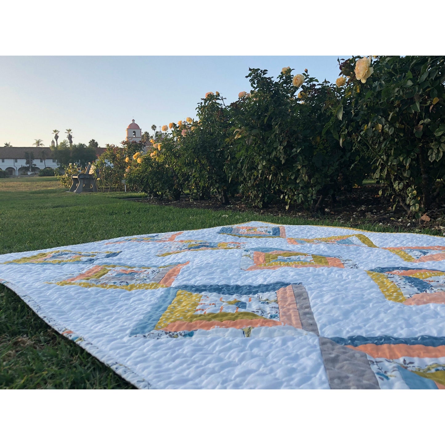 Modern Handmade Crib Quilt- 100% Cotton  The Bodhi Quilt