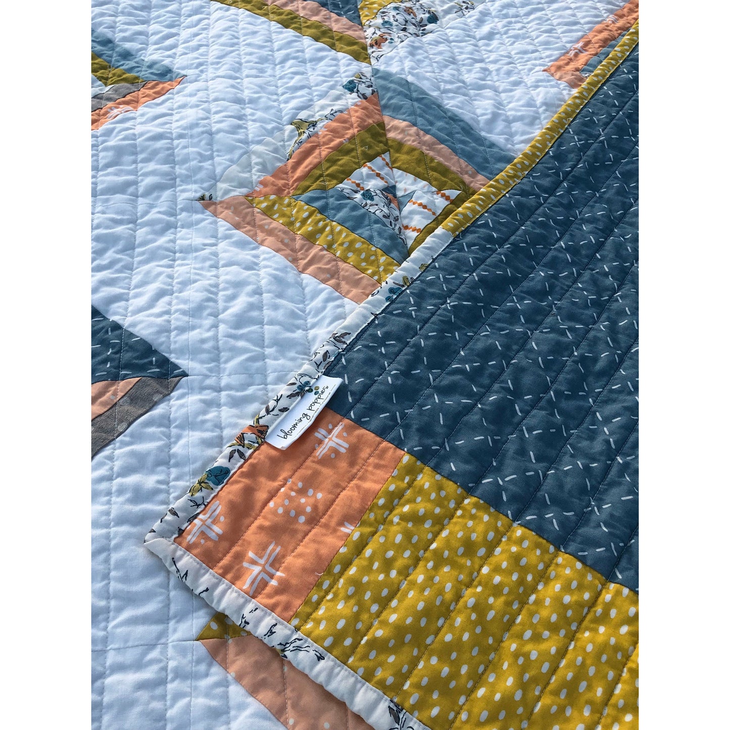Modern Handmade Crib Quilt- 100% Cotton  The Bodhi Quilt